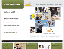 Tablet Screenshot of handbook.aot.edu.au